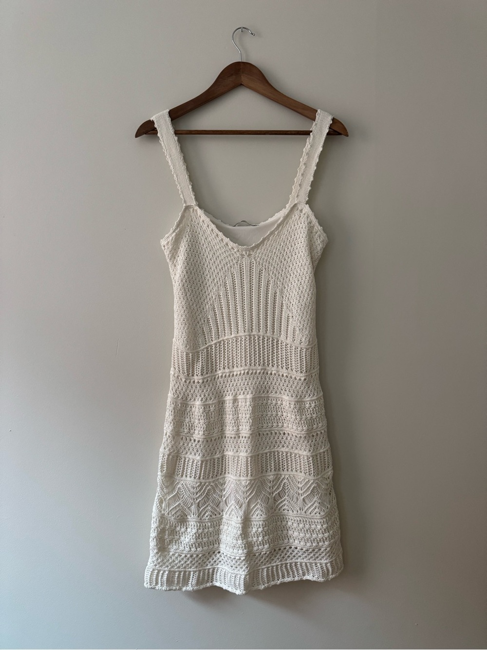 ABERCROMBIE Crochet Tank Dress White LT - Picture 2 of 11